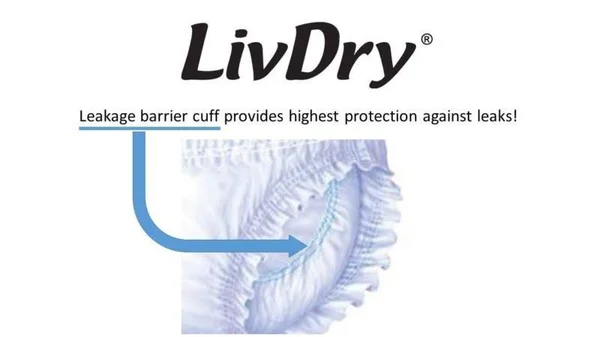 LivDry Overnight Protective Underwear Large Size Count: 64