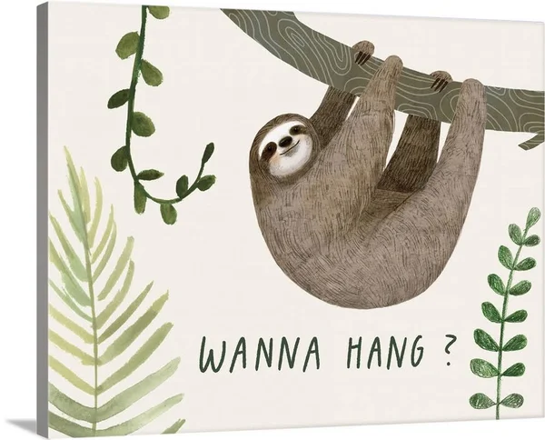 Sloth Sayings Collection A, Canvas Wall Art, 30x24, Great Big Canvas