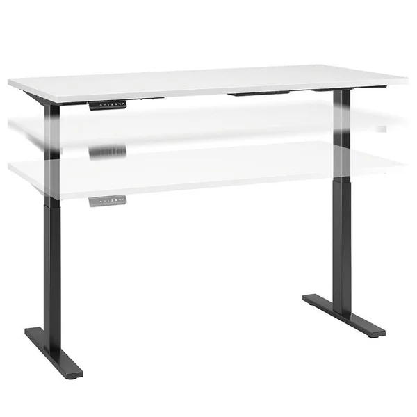 Move 60 Series 72w Power Standing Desk w/ Memory in White - Engineered Wood Top - M6S7230WHBK