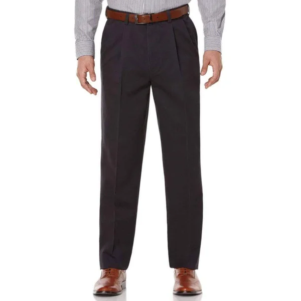 Savane Pleated Ultimate Performance Chino- Big & Tall, 54 30, Blue