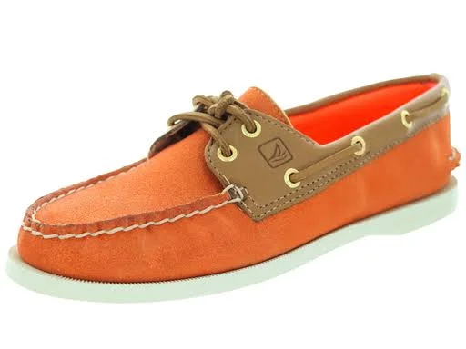 Sperry A/O Orange Sparkle Suede 7 Ladies Boat Shoes