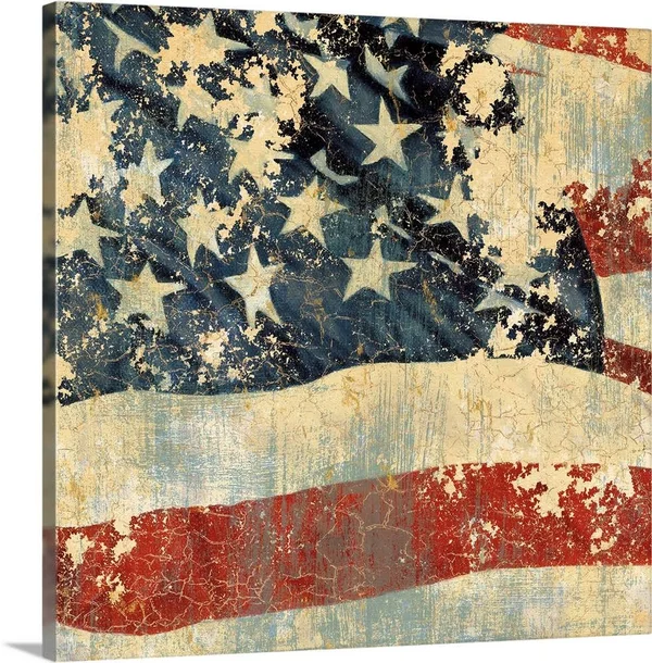 Old Glory II - Large Solid-Faced Canvas Wall Art Print, Great Big Canvas