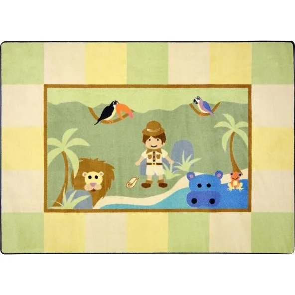 Joy Carpets Lil& Explorer Kid's Play Room Rug, 5&4x22 Round