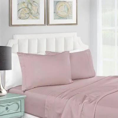 Darby Home Co Amherst Deep Pocket 1200 Thread Count 100% Egyptian-Quality Cotton Sheet Set Size: Queen - Color: Zephyr
