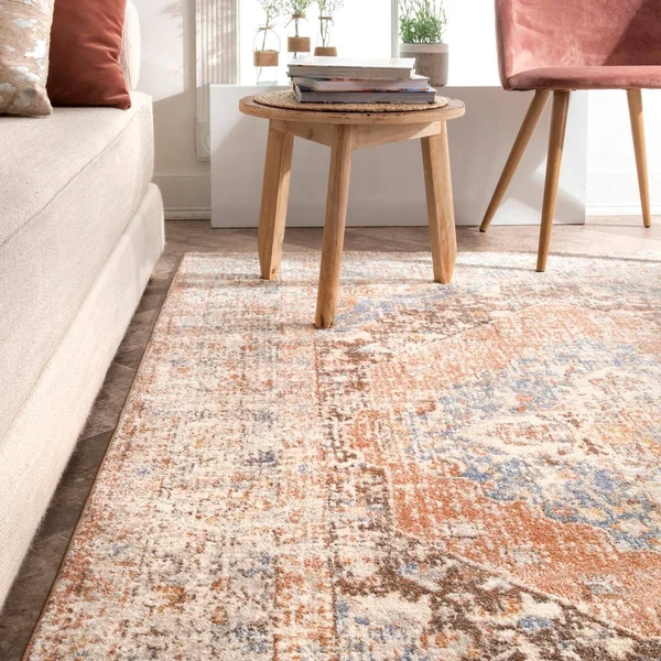 nuLOOM Rugs Vintage Kate Medallion Beige 6& 7x22 x 9& Area Rug