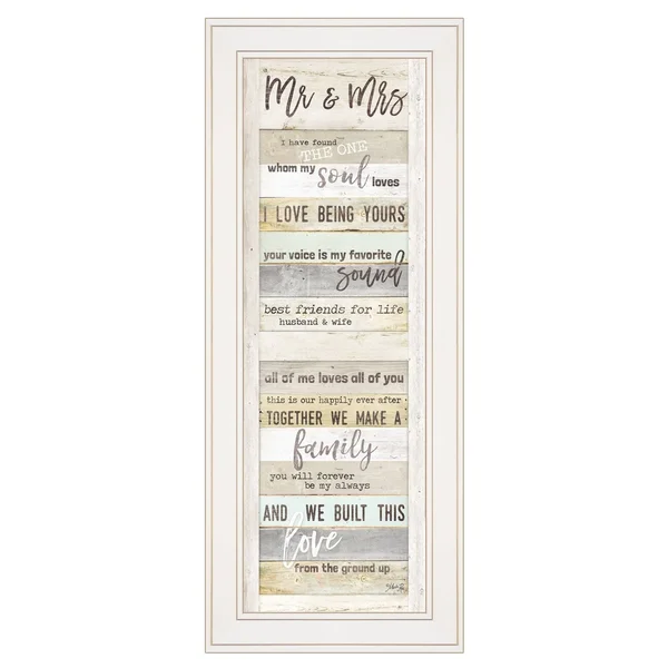 Mr and Mrs by Marla Rae, Ready to Hang Framed Print, White Frame