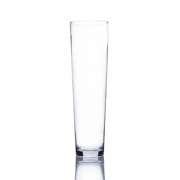 WGV Clear Taper Down Cylinder Glass Vase, 16-inch