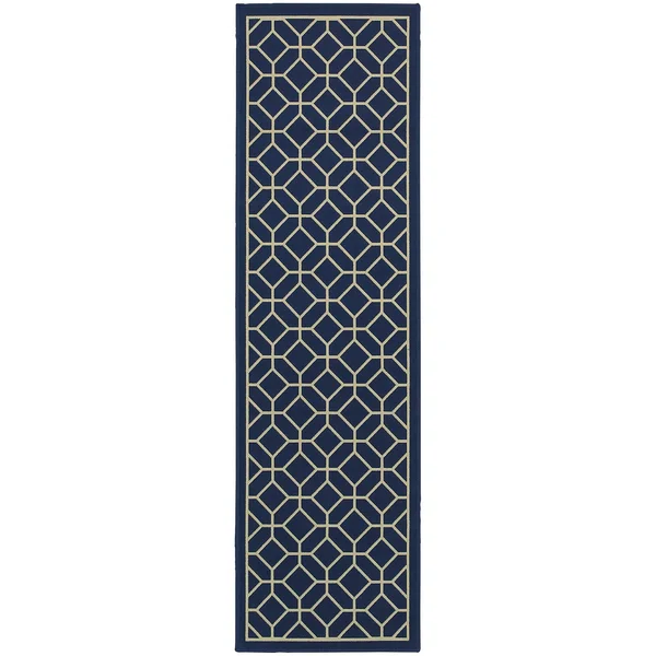Oriental Weavers Riviera 4771G 7&10x22 Round Navy Area Rug