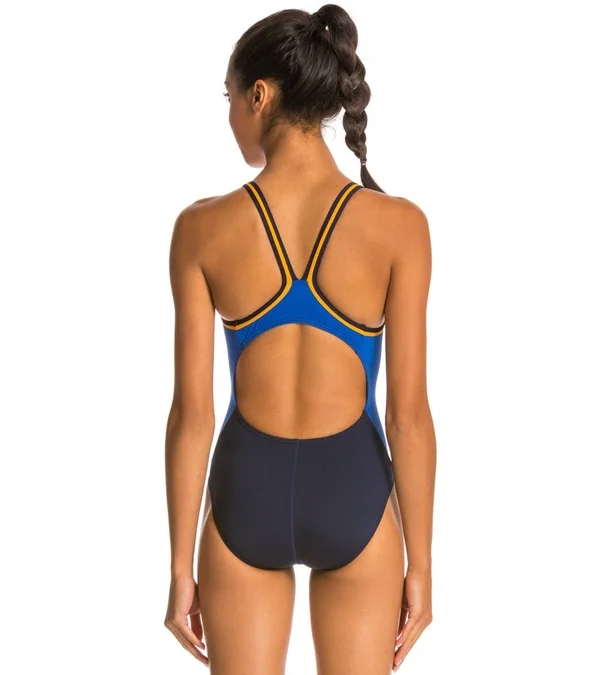 Dolfin Women's Reliance Color Block DBX Back Navy/Blue/Gold 34